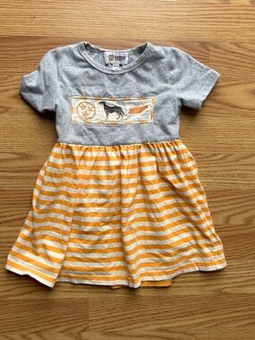 Barrel Down South Tennessee Orange Stripe Dress 18-24 Months